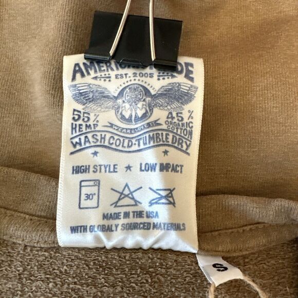 Anvil Hotel Sweatshirt x Jungmaven Size S Coyote Brown Organic Cotton Hemp - Picture 9 of 9